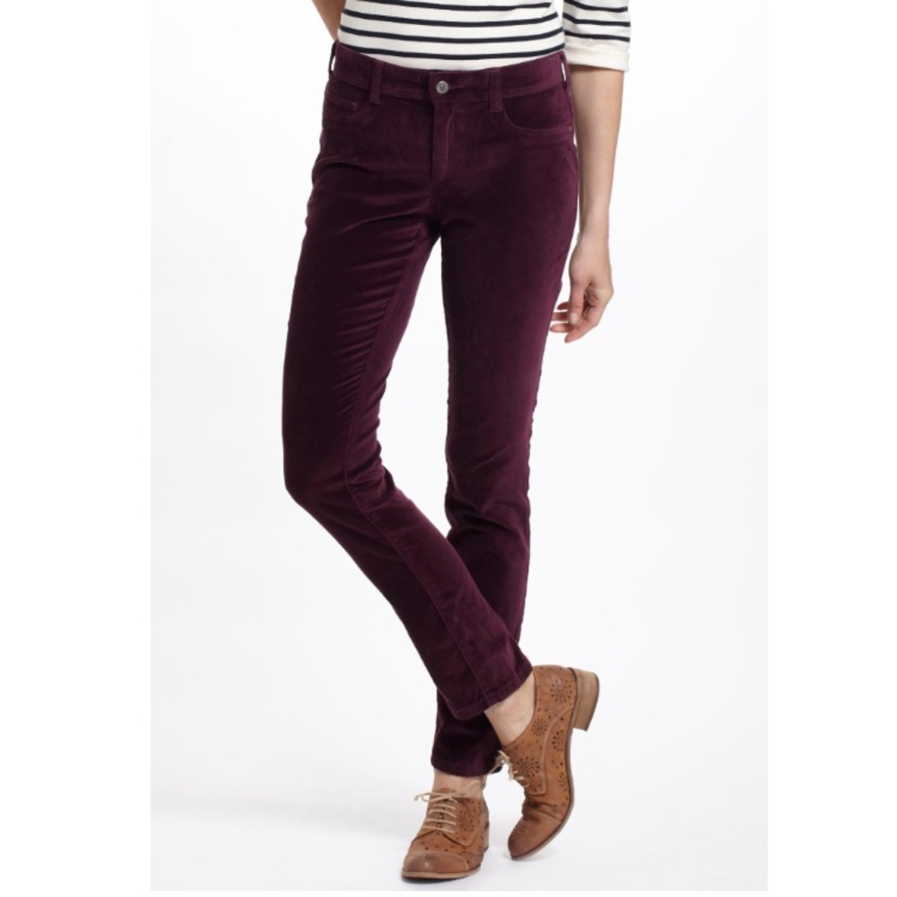 Anthropologie Velvet Maroon Pants